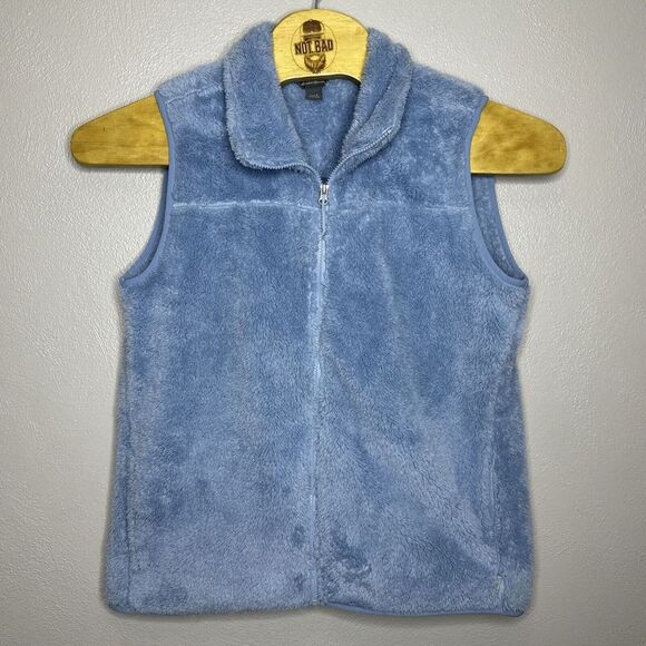 Eddie Bauer Women's Fast Fleece Plush‎ Vest Light Aqua Blue Size L - Picture 1 of 6
